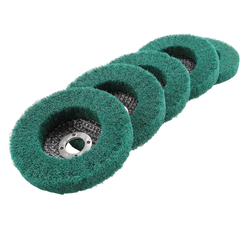 

ABKJ-5Pcs Nylon Fiber Flap Wheels Polishing Buffing Wheel Scouring Pad Grinding Disc For Angle Grinder For Metal Polisher