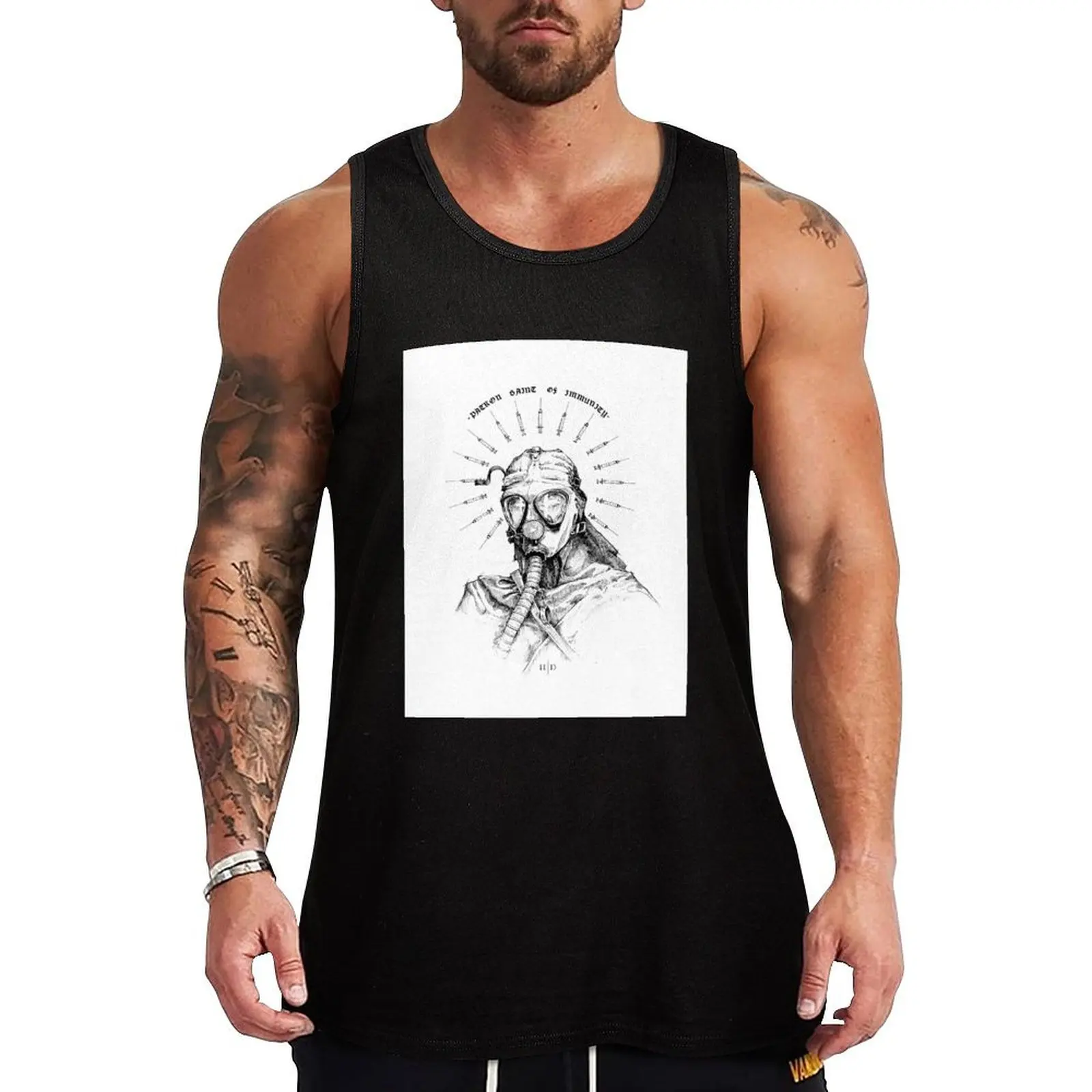 

Patron Saint of Immunity Tank Top Work Utility Tank Top Durable Sleeveless Wear