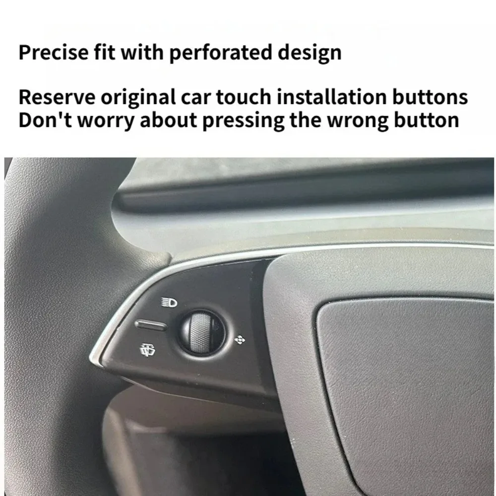 For Tesla Model Y Juniper 2025 Model 3 Highland Steering Wheel Button Sticker Protective Cover Patch Interior Car Accessories view 3