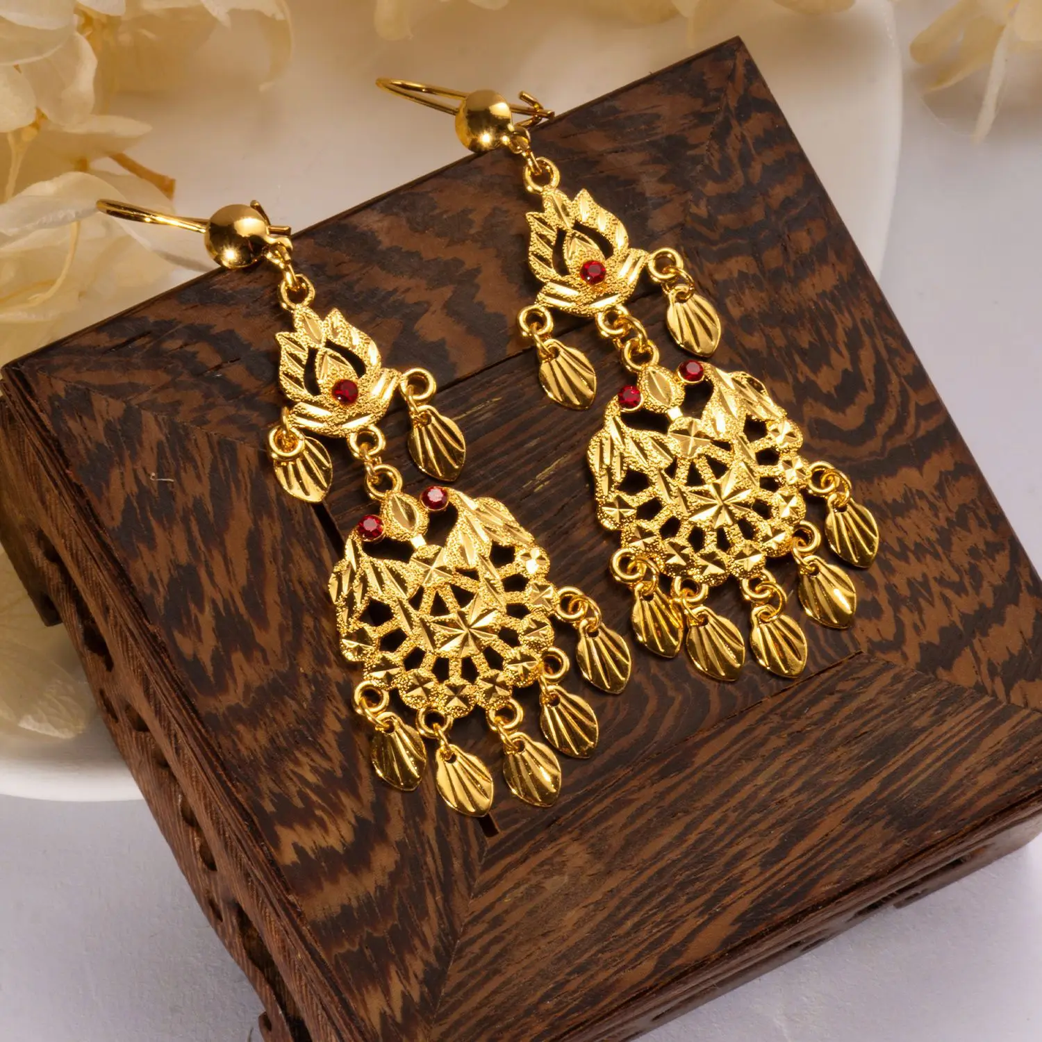 9999 gold New Xinjiang ethnic style Indian bride drop earrings and ear rings for Nigerian jewelry wholesale