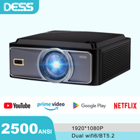 DESS 4K Ultra HD Projector Auto Focus Obstacle Avoidance Dual WiFi6 Stable No Delay BT5.0 Android TV FULL HD Portable Projector