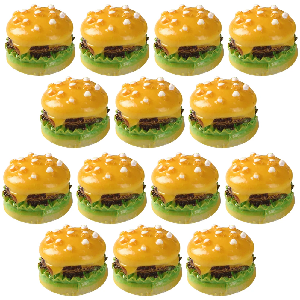 30 Pcs Simulation Burger Bread Mine Verse Toys Realistic Model Mini Food Beef Burgers Models Fake Desktop