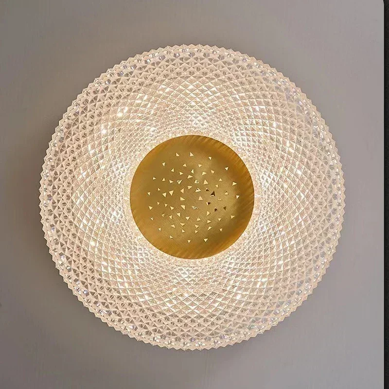 Plafonnier LED Rond en Acrylique à Gradation, Lustre Moderne de Luxe, Luminaire d'Nik, Décoration pour Salon et Couloir, 3 Documents