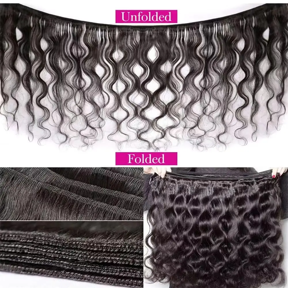 Body Wave Bundles Human Hair 100% Brazilian Unprocessed Virgin Hair Bundles Deals Body Wave Double Weft Natural Color