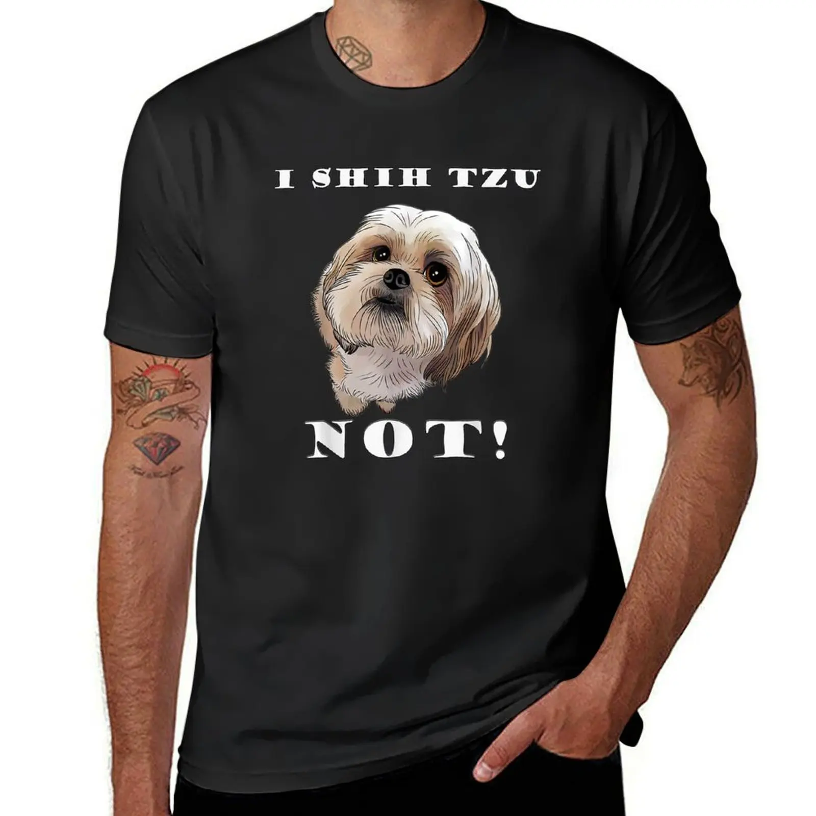 Funny Shih Tzu T-Shirt boys whites plain Men's t-shirts