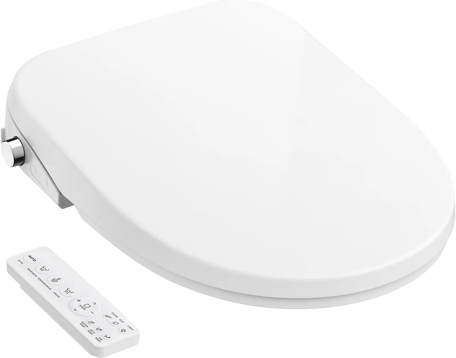 

Electric Heated Toilet Seat with Warm Water & Dryer, Multiple Cleaning Modes, Remote Control, Self-Clean Nozzle