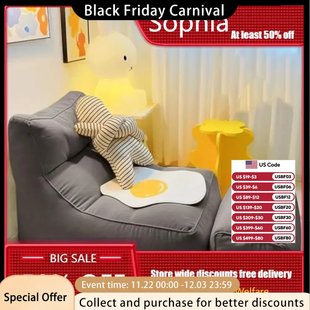 Adult Lazy Chair Filled with EPS Particles, Fluffy Lazy Soy Bag Sofa, Sensory Soy Bag Sofa Bag, Washable Cover Home Furniture