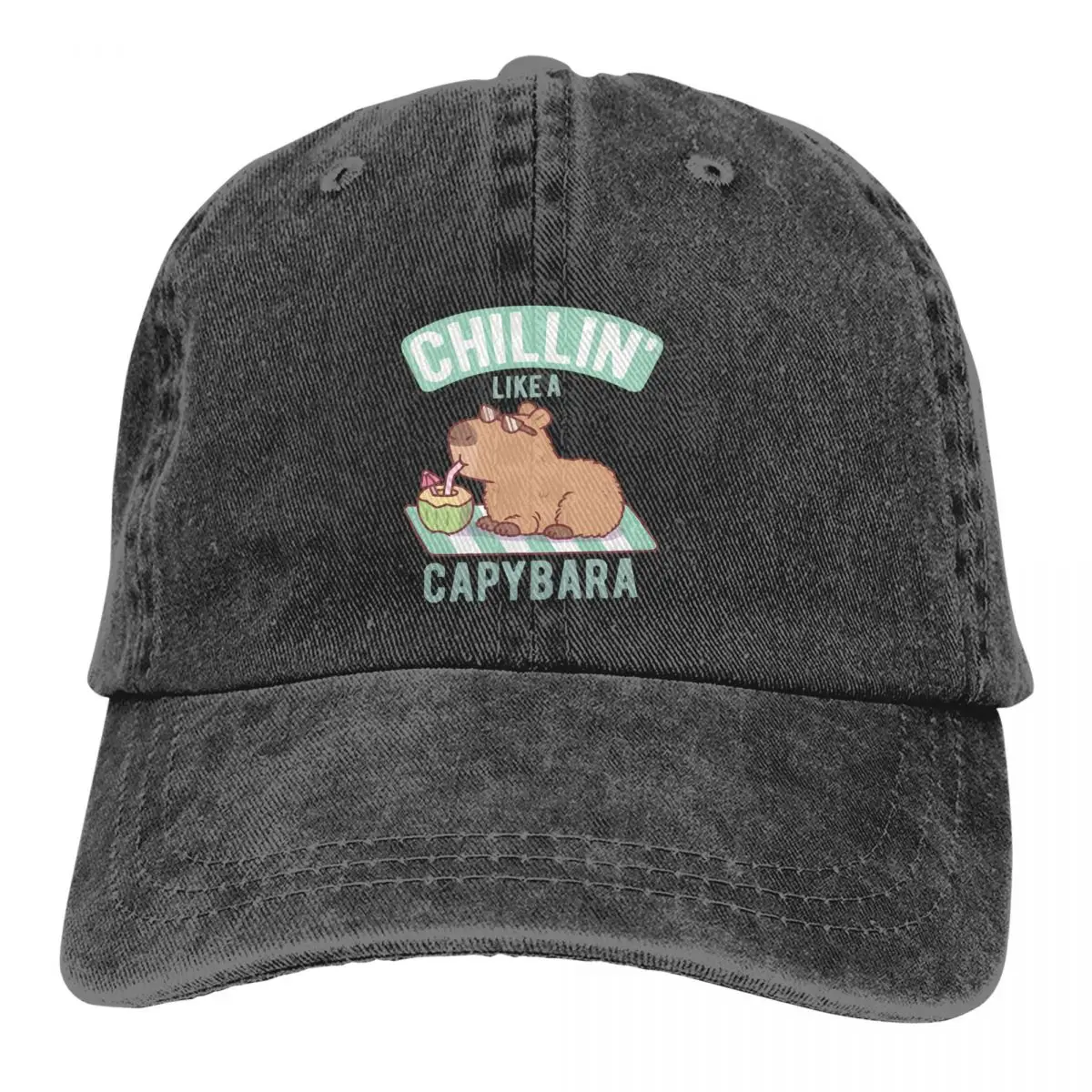 Pure Color Dad Hats Chillin Like A Capybara Women's Hat Sun Visor Baseball Caps Capybara Animal Peaked Cap