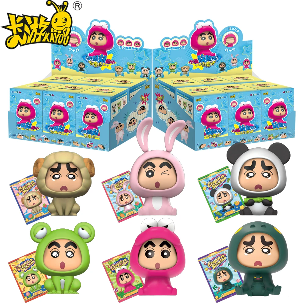 

New KAYOU Crayon Shin-chan Blind Box Spin Fun Variety Show Face Changing Figurine Unique Design Creative and Engaging Great Gift