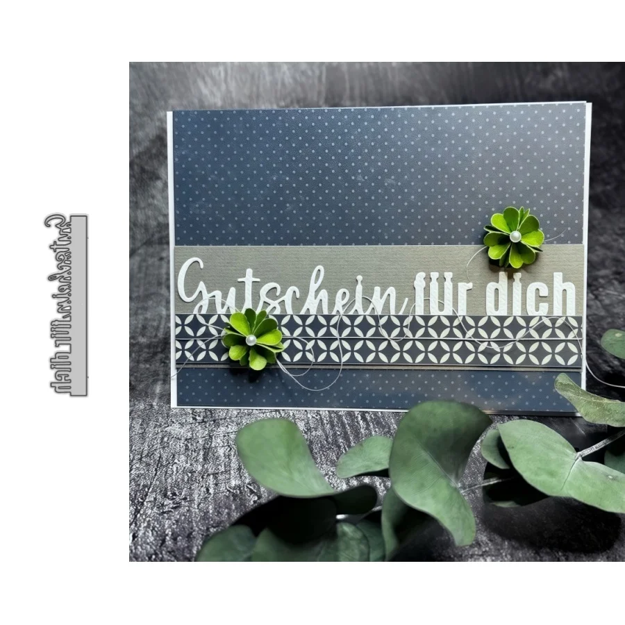 2026 Neuankömmling Deutscher Satz Gutschein Für Dich Metall-Stanzformen für DIY Scrapbooking, Kartenherstellung, Schablonen, Fotoalben
