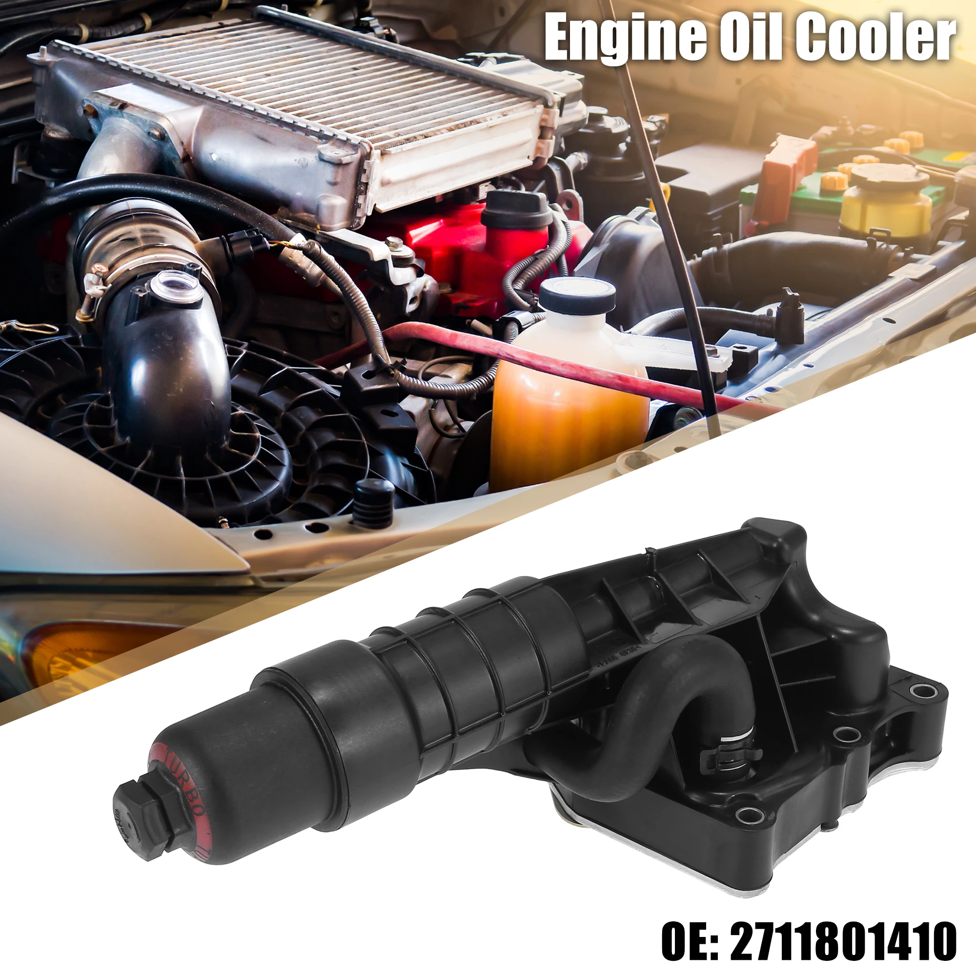 

UXCELL 2711801410 Automatic Engine Oil Cooler Black for Mercedes-Benz SLK250 2012-2015