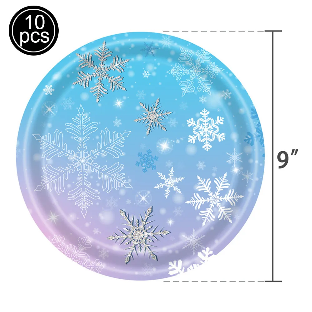 Christmas Frozen Birthday Party Disposable Tableware Plates Napkins Cups Winter Snowflake Frozen Christmas Party Decorations