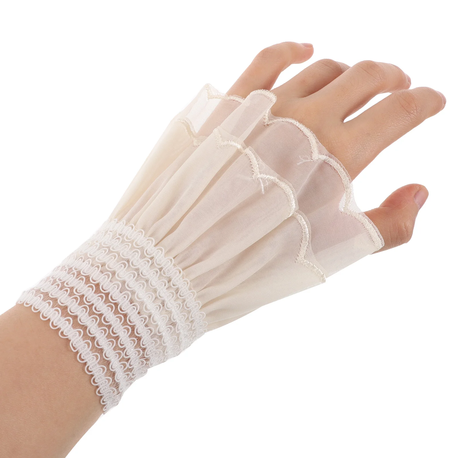 1 زوج أصفاد المعصم كشكش لينة مريحة الطبقات تصميم الحل الموسمي متعدد المناسبات استخدام فستان الأكمام انفصال