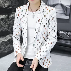 2024 Autumn Suit Men's Youth Slim Fashion Handsome Trend with Korean Version of A Small Suit Formal Single West Coat  M-4XL