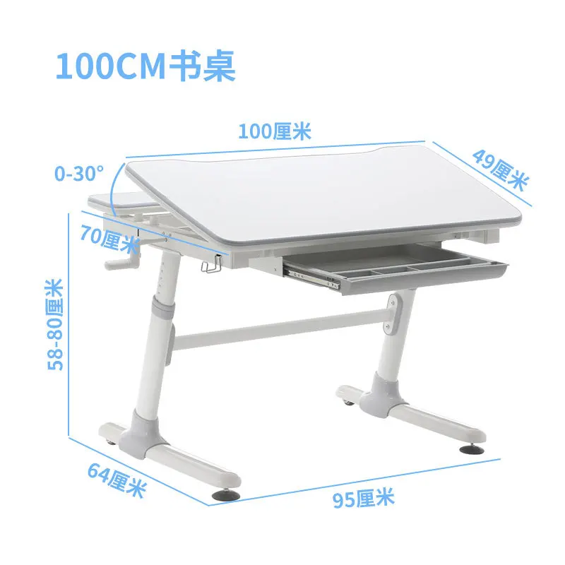 Children's Study Table Elementary School Student Desk Home Writing Table Adjustable Study Table and Chair