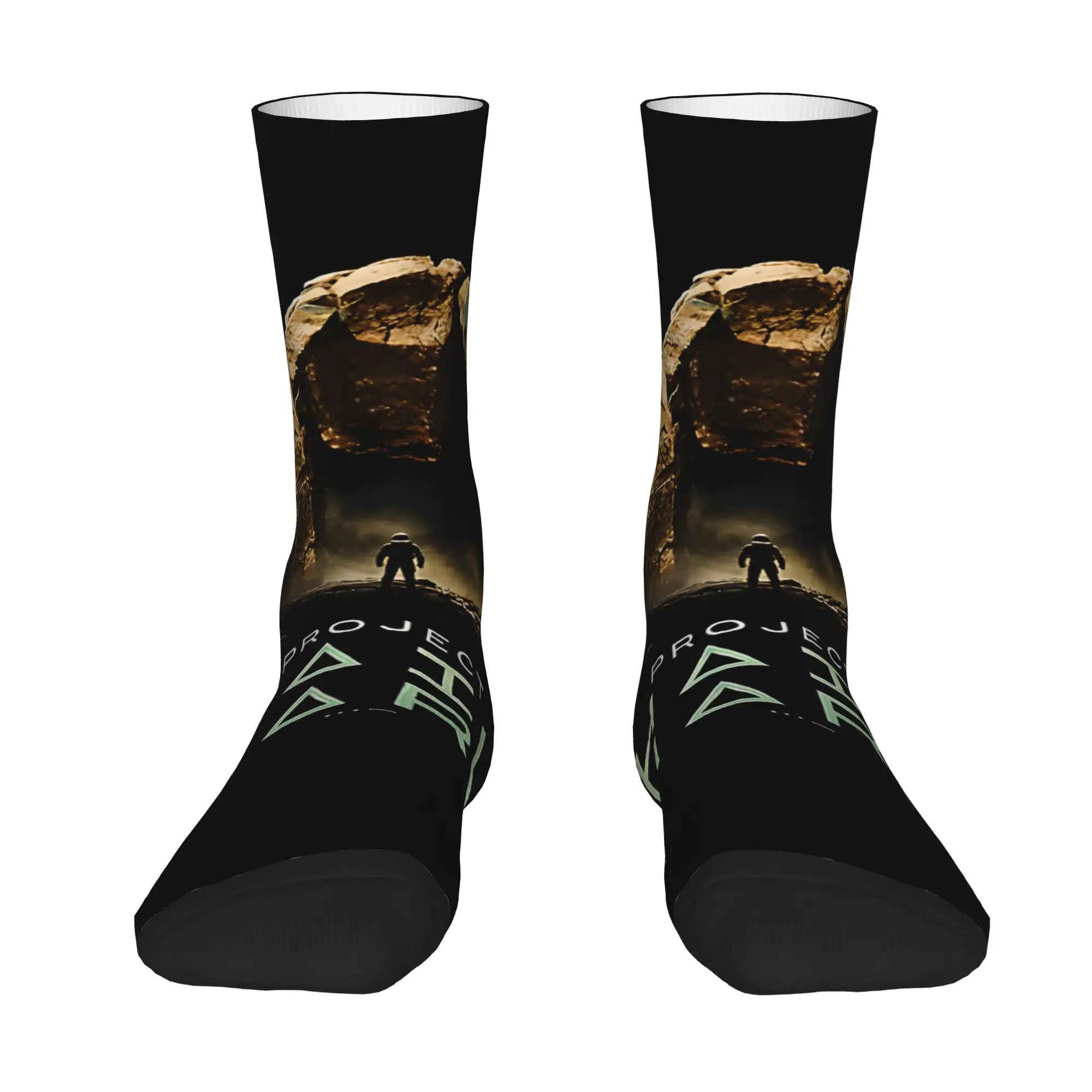 1 Pair Funny Crazy Sock for Men Fist My Bump Hip Hop Vintage Project Hailing Mary Pattern Printed Sock Casual