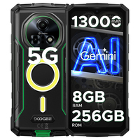 DOOGEE Fire 7 Pro 5G Rugged Phone Dual Camping Lights 1200LM Support PoC 13000mAh Battery 6.6'' Screen Android 15 Smartphone