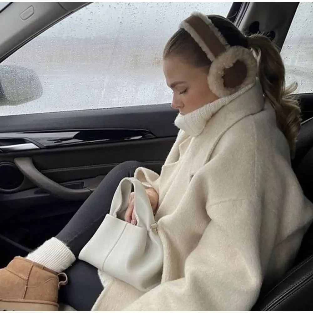 Orelhas de pelúcia dobráveis para homens e mulheres, capa de orelha quente, proteção contra frio, nova moda, inverno