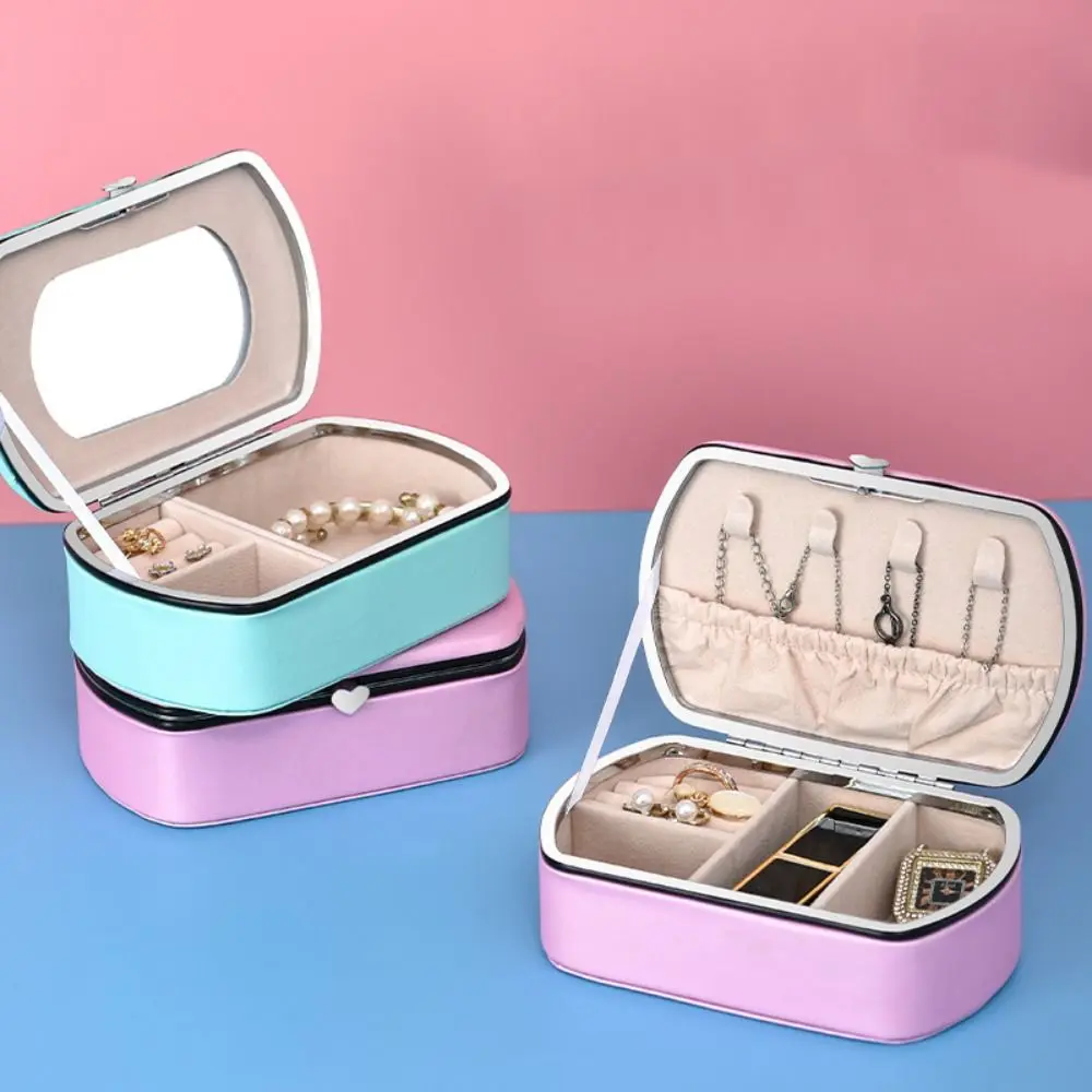 

PU Leather Jewelry Packing Box Dustproof Organizer Earrings Rings Holder Necklace Bracelet Jewelry Display Box Necklace