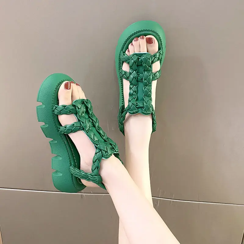 

Roman Style Platform Round Toe Tip Sandals for Women Summer On Sale Low Price Chic and Elegant Original Comfortable Woman Shoes