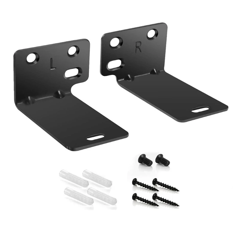 

Universal Wall Mount with Hardware Sound Bar Mounts Mounting Bracket Black Dropship