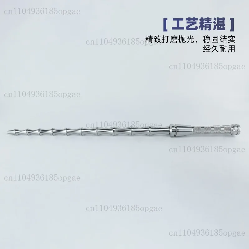 Stainless steel bamboo mace bamboo whip solid integrated new Chinese antique martial arts exercise fitness self-defense