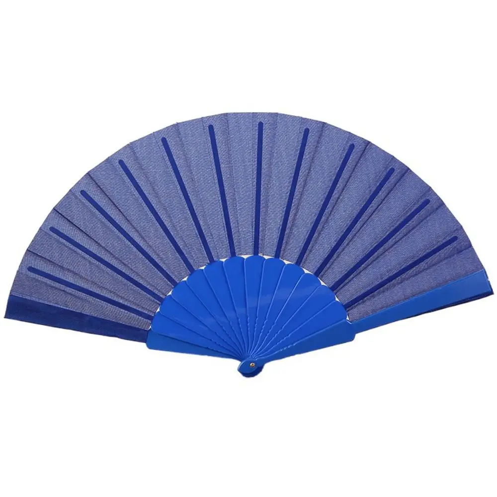 Portable Folding Fan Plastic Plain Cloth Hand Fan Chinese Elegant Fabric Hand Fan for Weddings Travel Party Dancing Cosplay