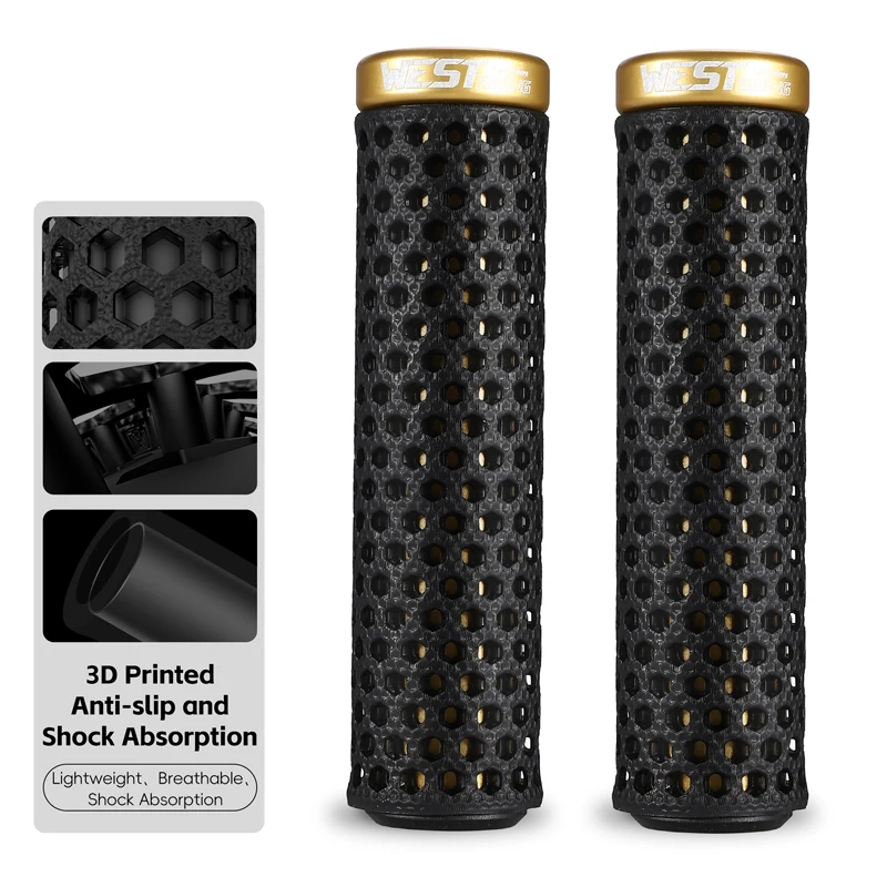 

Ручки для горного велосипеда из ТПУ с 3D принтом, эргономичные полые амортизирующие фиксирующие ручки для руля, противоскользящие аксессуары для велоспорта