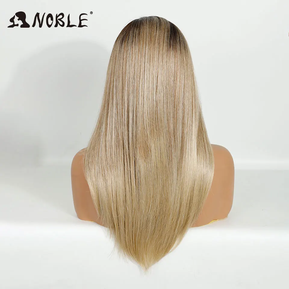 Edle, gerade geschnittene, synthetische Perücken mit Spitze am Vorderteil für Damen, seitlich geteilte Perücke mit vorgezupfter Haaransatzlinie, gestufte Perücke, Ombré-Blond-Weiß-Cosplay-Perücke. – Detail 5