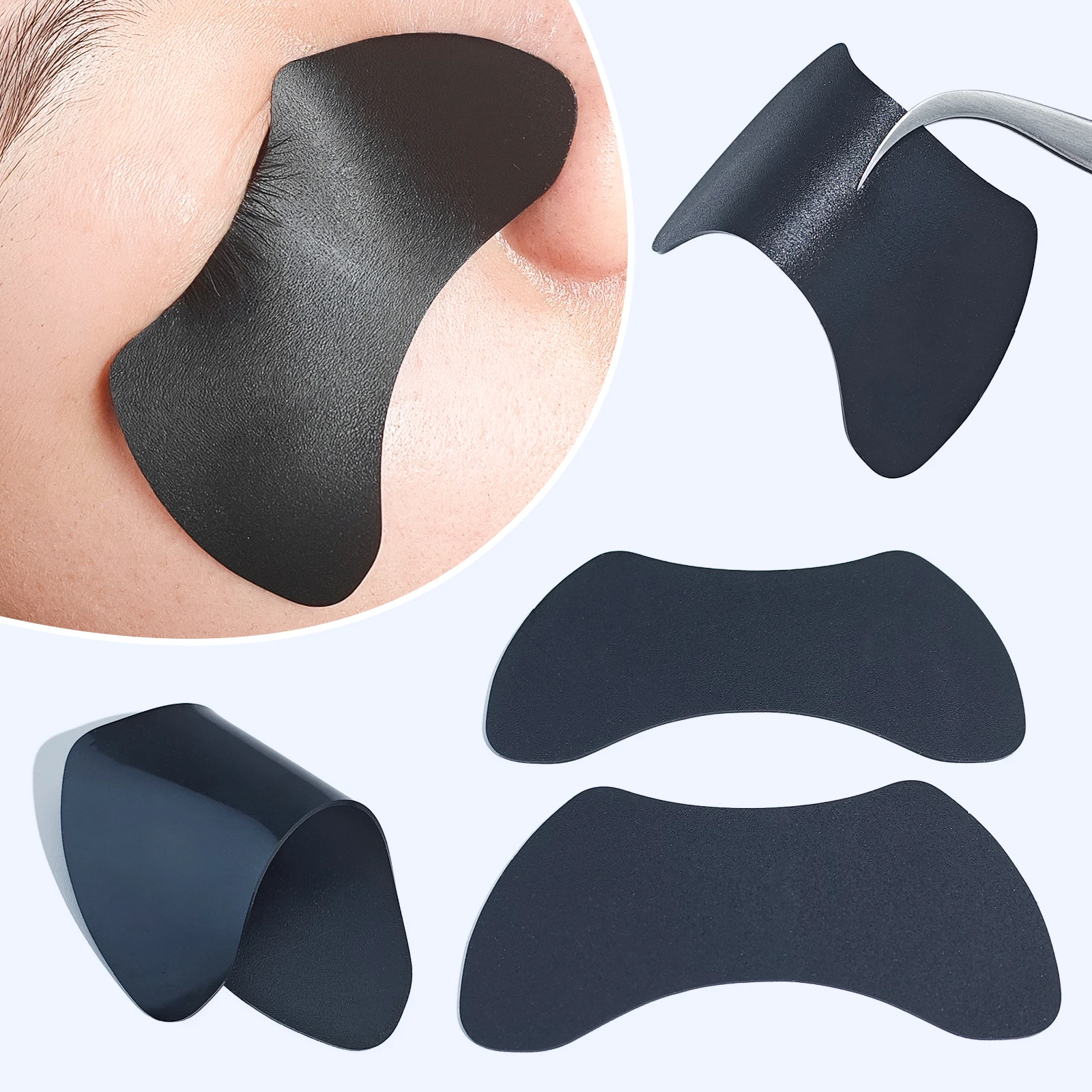 Libeauty reutilizável 1 par almofadas para os olhos silicone listra lash lift almofadas extensão dos cílios super pegajoso sob o olho gel remendo ferramentas de maquiagem