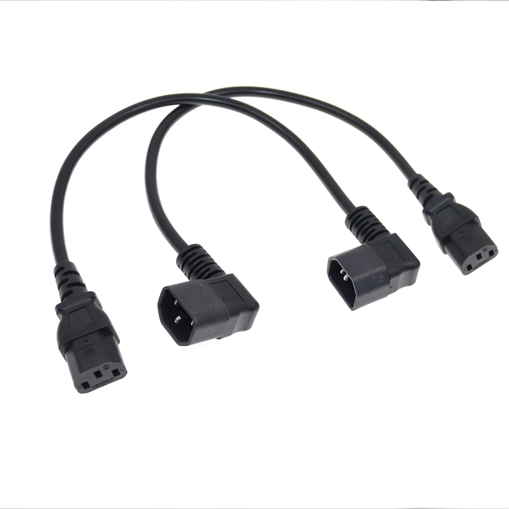 Adaptador de alimentação macho para fêmea IEC 320 C14 para C13 cabo de extensão angular de 90 graus para TV LCD LED Mount