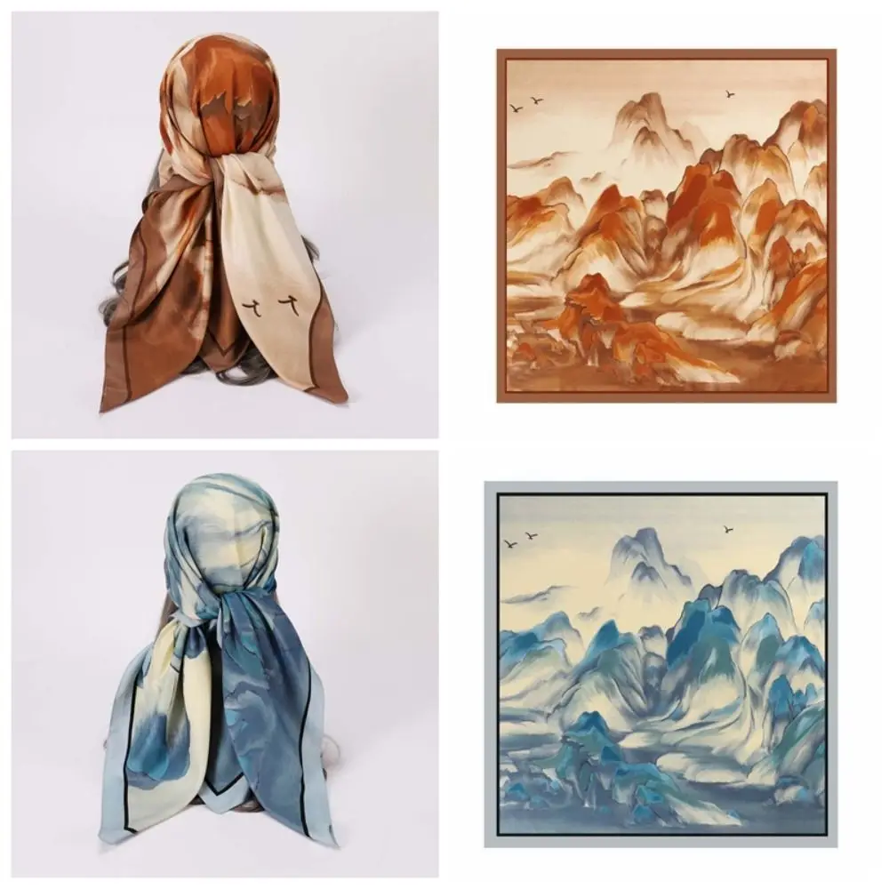 موضة 110 سنتيمتر مربع كبير الحجاب الحبر غسل الطباعة شاطئ المرأة وشاح حريري كل مباراة واقية من الشمس شال رئيس وشاح للرقبة الخريف