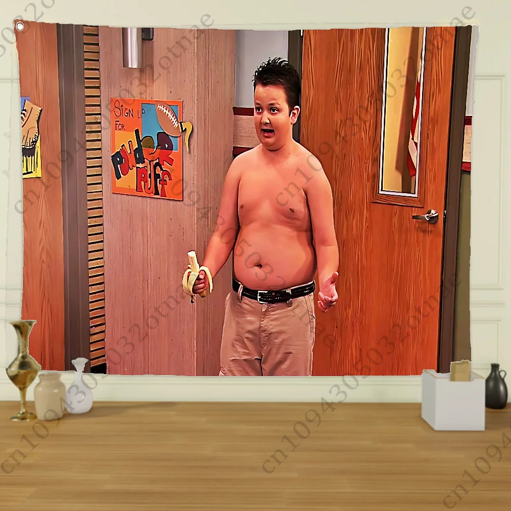 Gibby iCarly America Flag Tapestry Creative Pattern Photo Living Room Wall Art Tapestry Decor Party Outdoor Decorate Banners