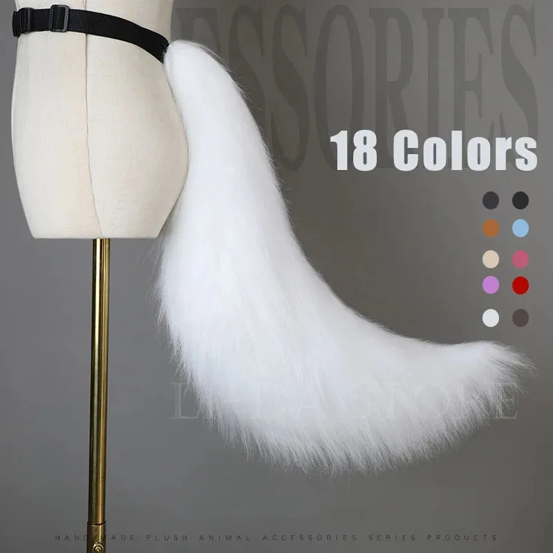 Anime COS Gatto Code di volpe Peluche Costumi Cosplay Code grandi Cane Coda pelosa Gioco di ruolo Puntelli per spettacoli di feste Coda di fursuit per le donne