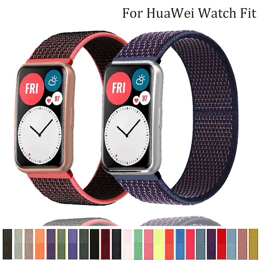 Nylon Band For Huawei Watch FIT Strap Smartwatch Accessories Loop Wristband Belt bracelet Huawei Watch fit 2021 Strap