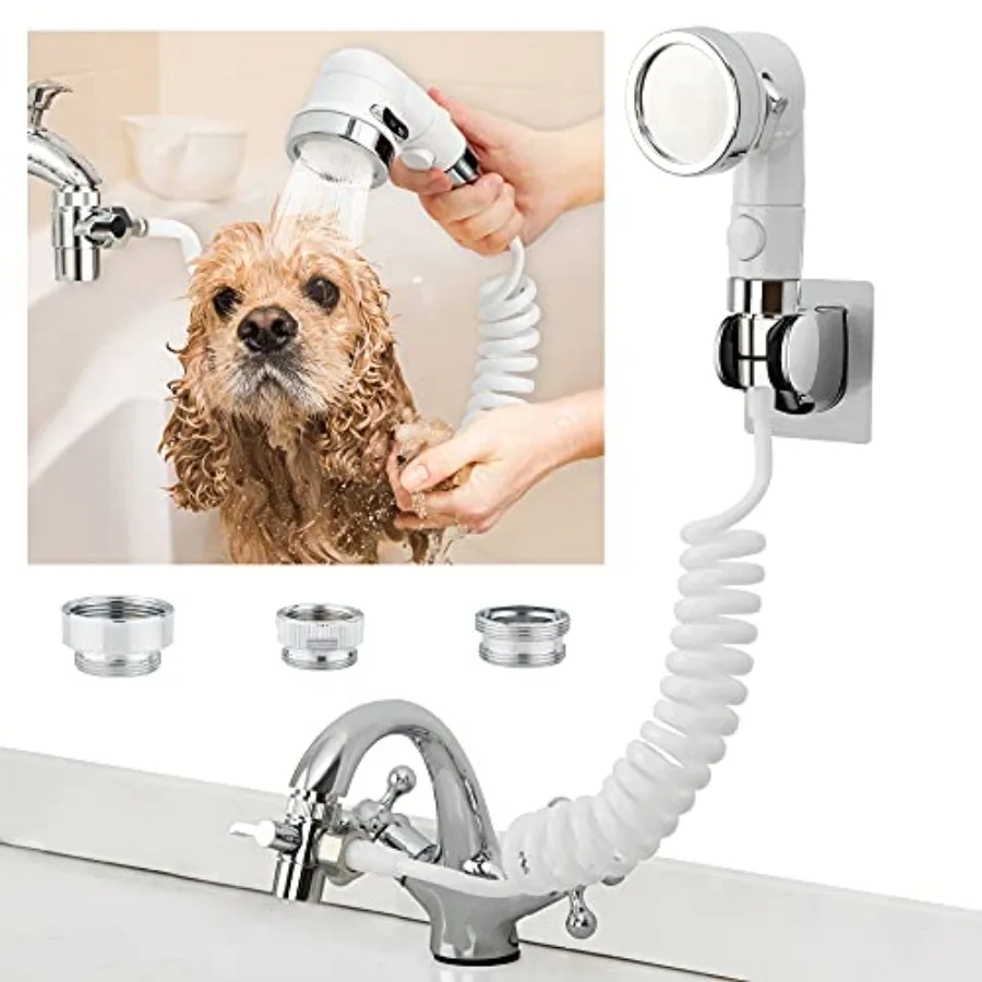 

Sink Faucet Sprayer Attachment, Shower Head Attaches To Tub Faucet, Dog Bathing Hose Shower Set for Laundry Bathroom Kitchen