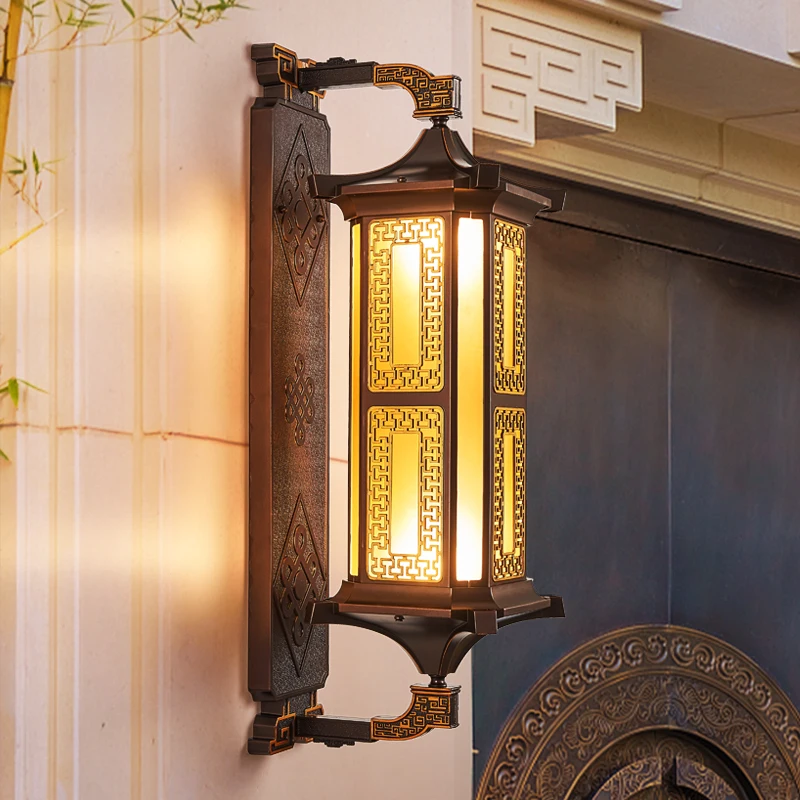 Medieval outdoor wall lamp Waterproof garden lamp Chinese outdoor balcony lamp Exterior wall  on both sides of the door of