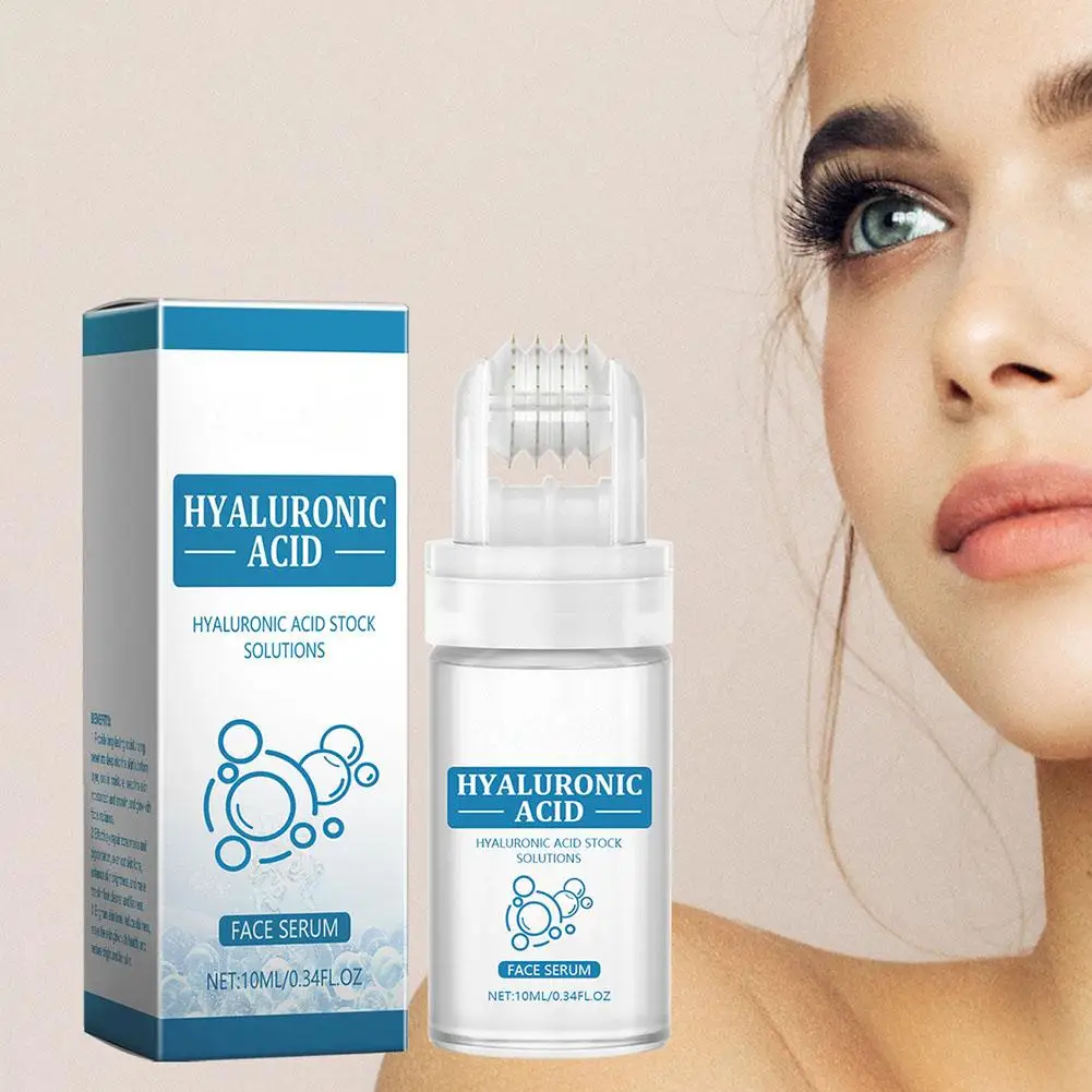 Hyaluronic Acid Roller Serum Shrinks Pores Moisturizing Repair Essence Smooth Fine Lines Hydrating Increase Elasticity Skin Care