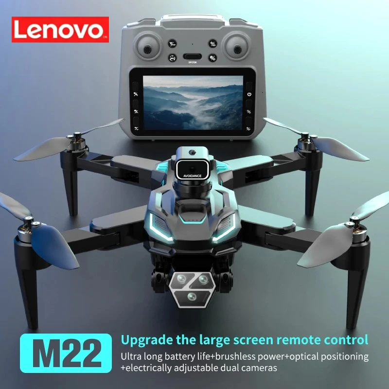 

Lenovo M22 8K Foldable Drone, Long Endurance Brushless Motor, Optical Flow ESC 4K Aerial Photography, 4.3" Screen Controller.