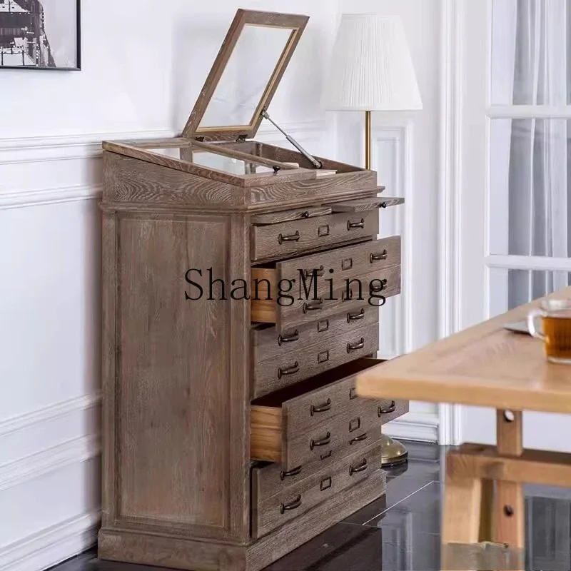 SM Home Country Solid Wood Drawer Entrance Storage Box Retro Multifunctional Multi-layer Drawer Storage Box