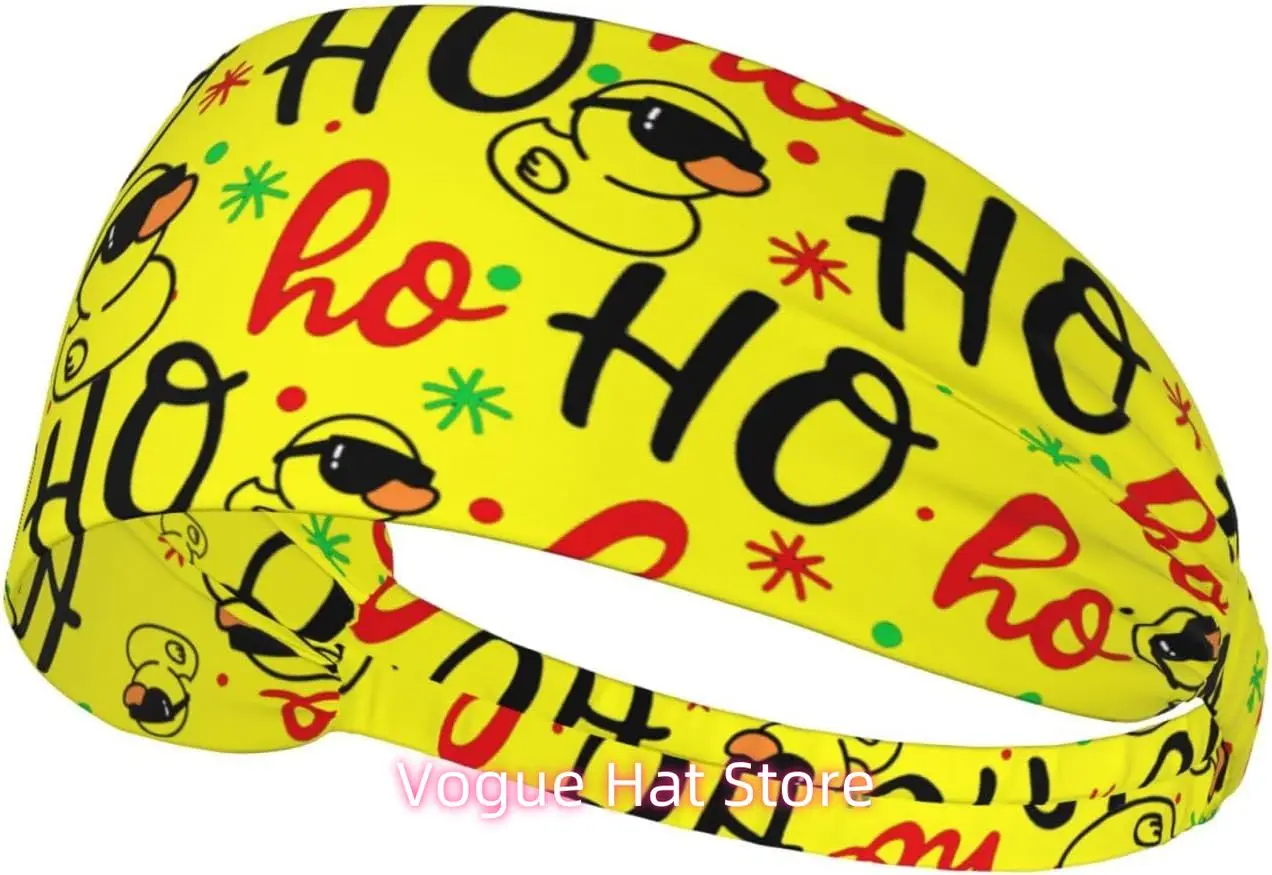 

Workout Headbands for Women Men Christmas Ho Ho Funny Duck Sport Sweatbands Elastic Headband Moisture for Wicking Exercise Fitne