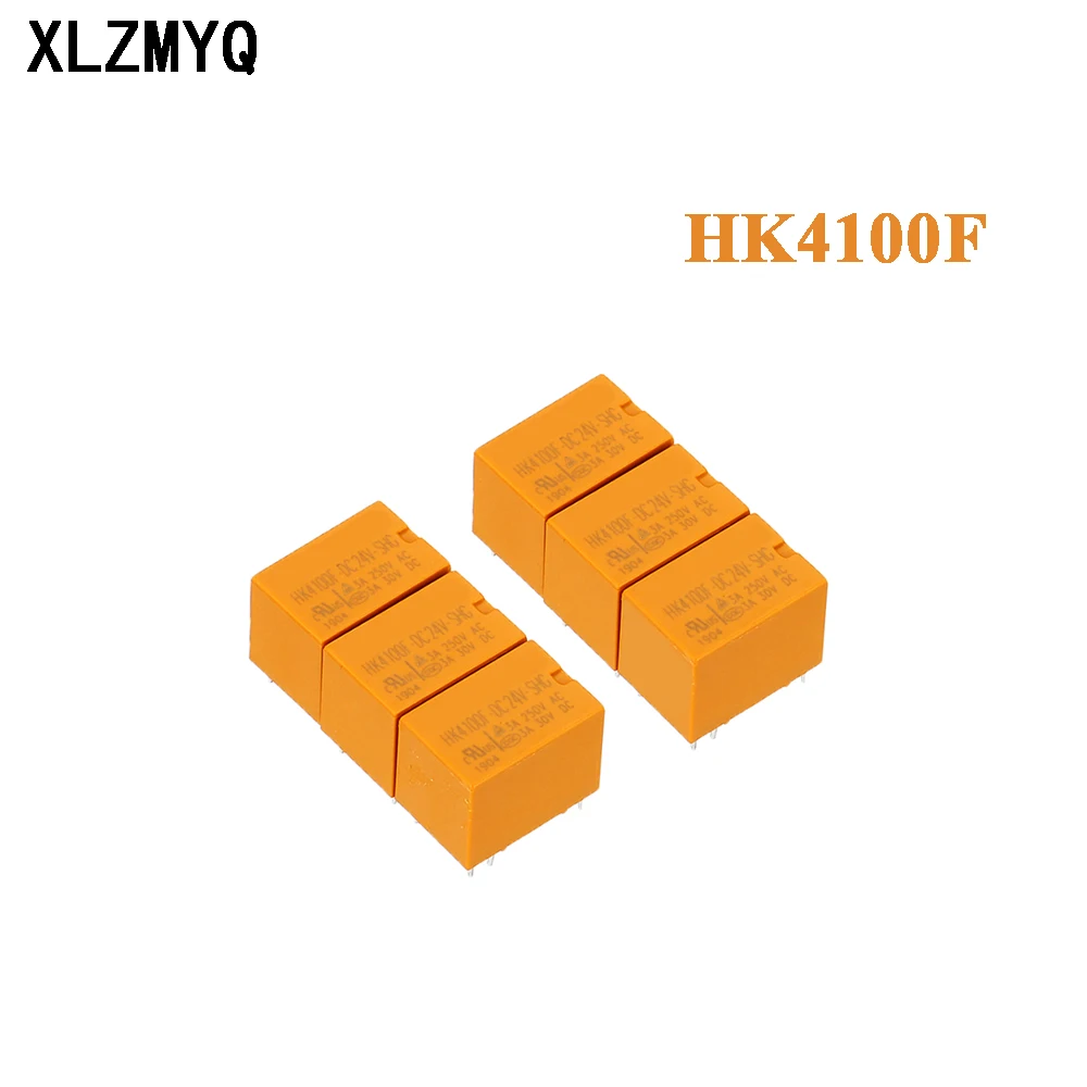 

10PCS Mini Power Relay HK4100F DC24V SHG HK4100F DC12V SHG HK4100F DC5V SHG HK4100F-DC9V-SHG DC 3V 5V 9V 12V 24VDC 3A 6pin