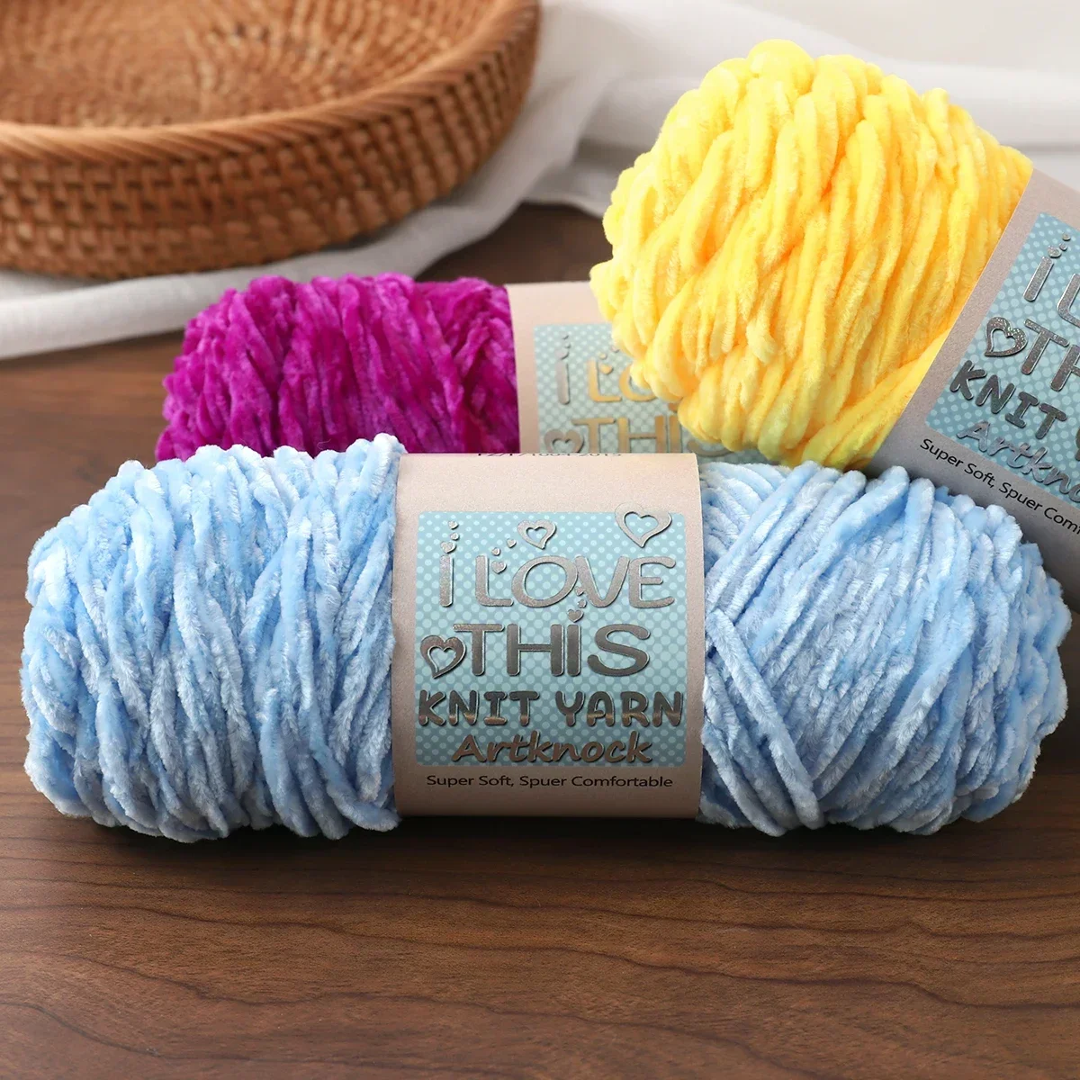 1pc About 95g Chenille Polyester Blended Yarn for Hand Knitting Soft Sweater Scarf Crochet 3.5mm