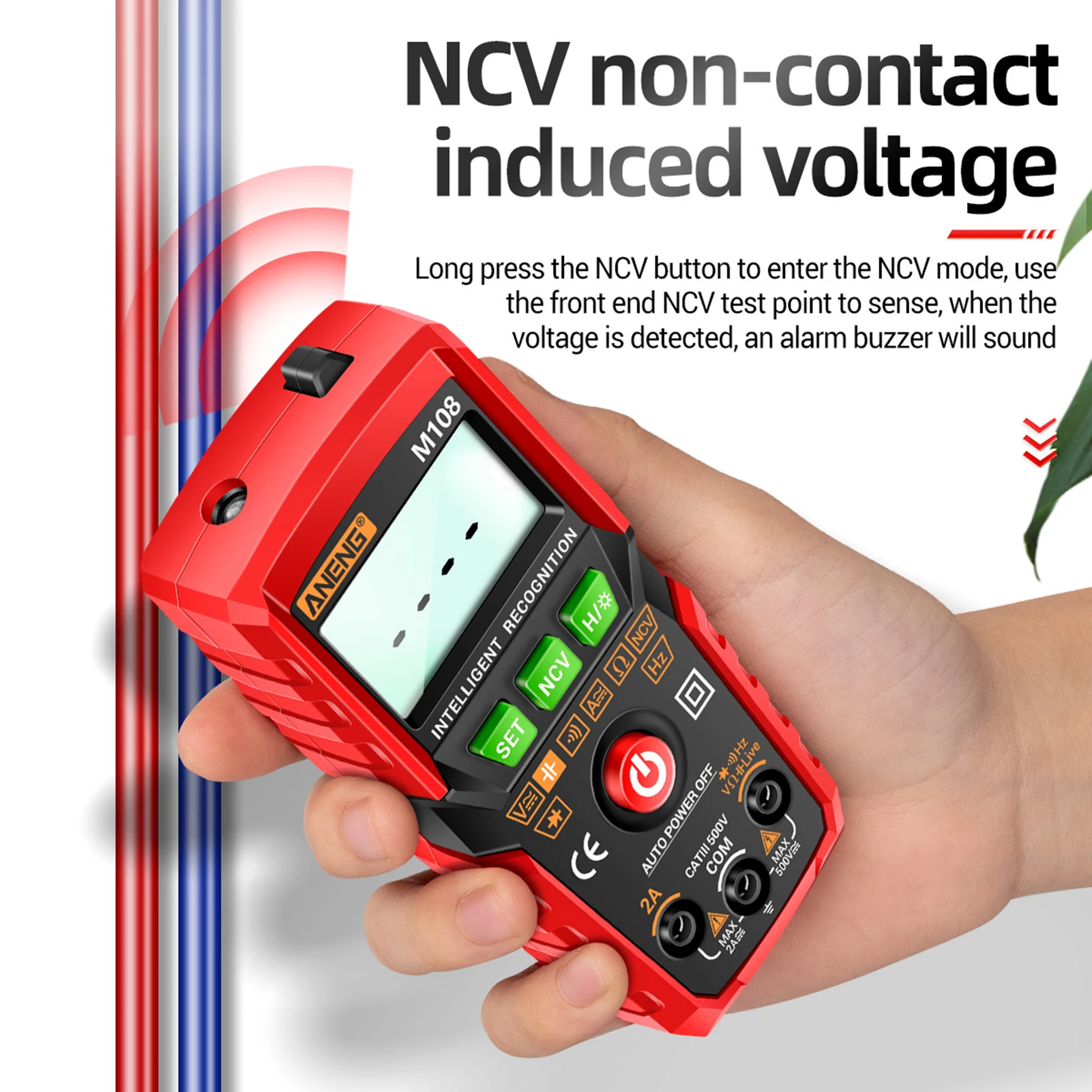 M107/M108 Smart Digital Multimeter Auto Range 4000 Counts NCV Universal Meter Handheld Multifunctional Tester Voltmeter Ammeter