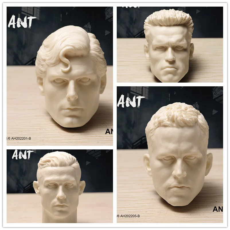 

1/6 Scale Unpainted Male Head Sculpt Carving Model Fit for 12" Action Figure Male Soldier Figure Body Dolls