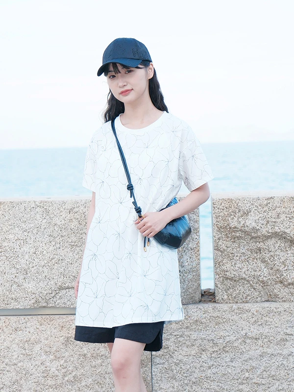 

Bukhara Original Cotton Casual ort Sve Artistic T-irt Summer New Arrival Women's Comfortable Breathable Print Top