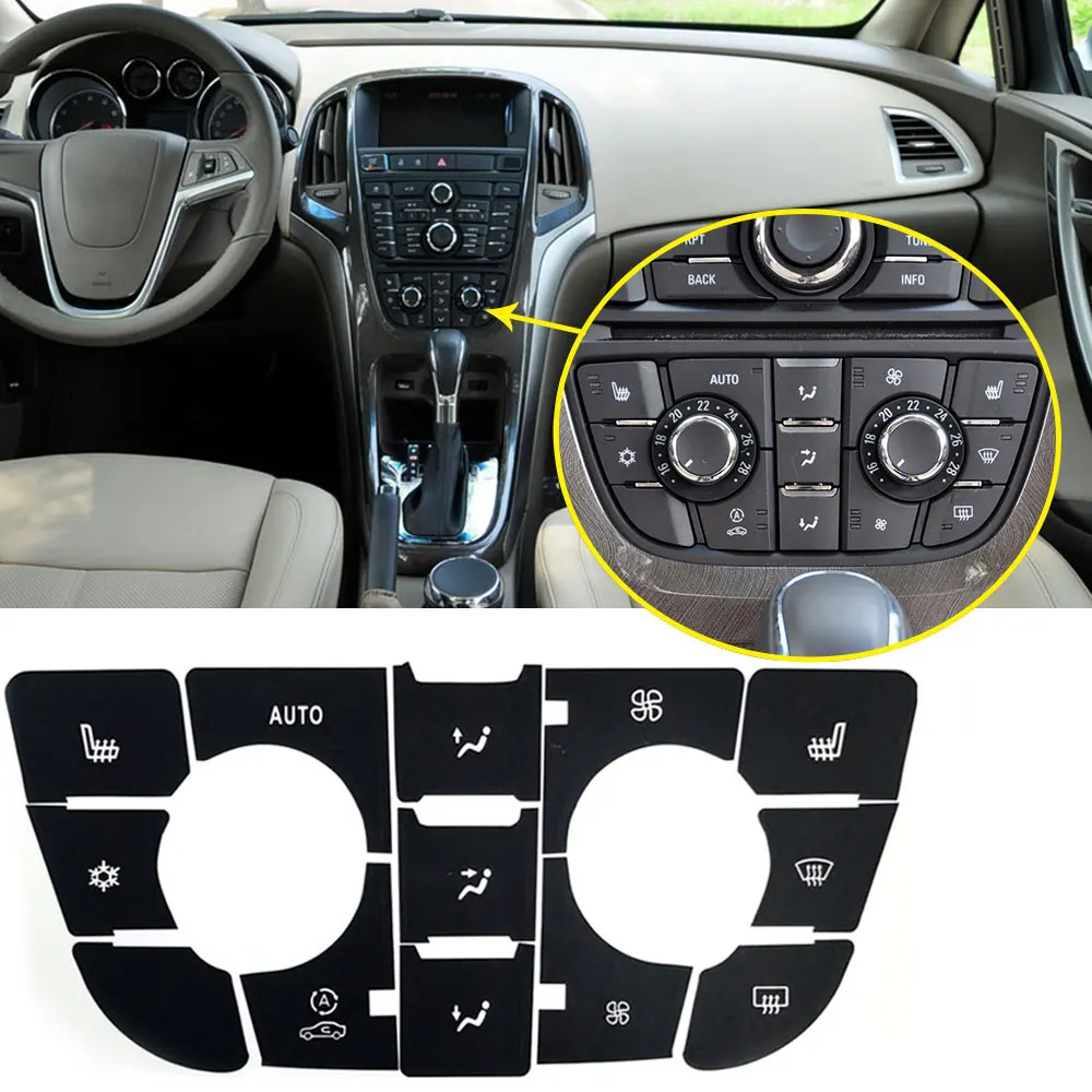 For Opel Astra J Button Sticker Climate Radio Panel Repair For Vauxhall Astra J GTC Car Accessories Refinishing Meriva B Switch