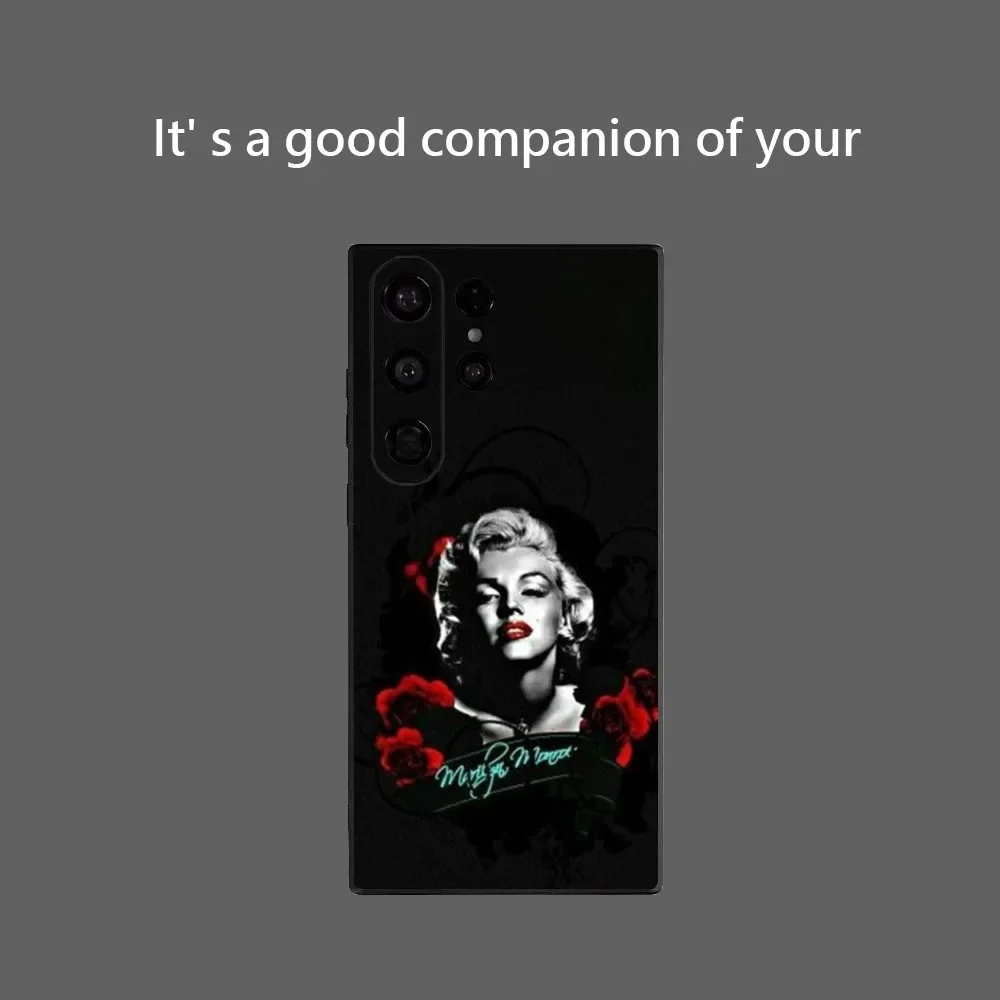 M-Marilyn M-Monroe Phone Case For Samsung Galaxy S25 Ultra S22 S23 S24 Ultra S21 S20 5G Protective Soft Silicone TPU Funda