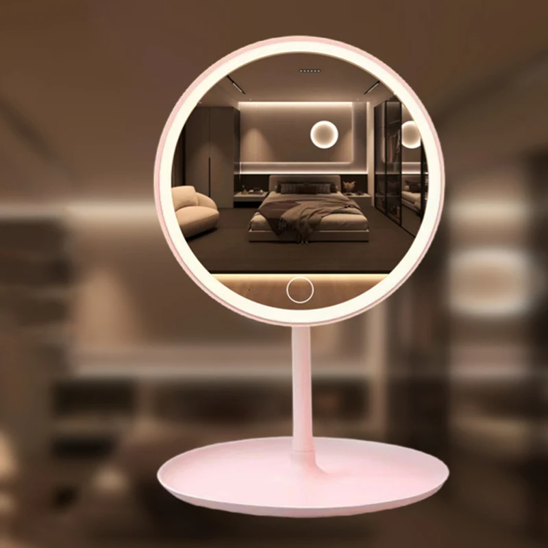 Miroir de maquillage détachable, 3 Modes, avec lumière LED, lumière du jour, Base de rangement, miroir avec lumière, cadeau, rechargeable par USB, 1 pièce