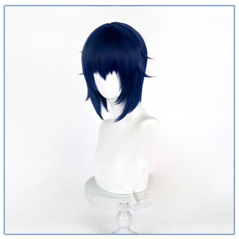 月森あやめの守護天使 コスプレウィッグ ショートダークブルーヘア コスプレウィッグ